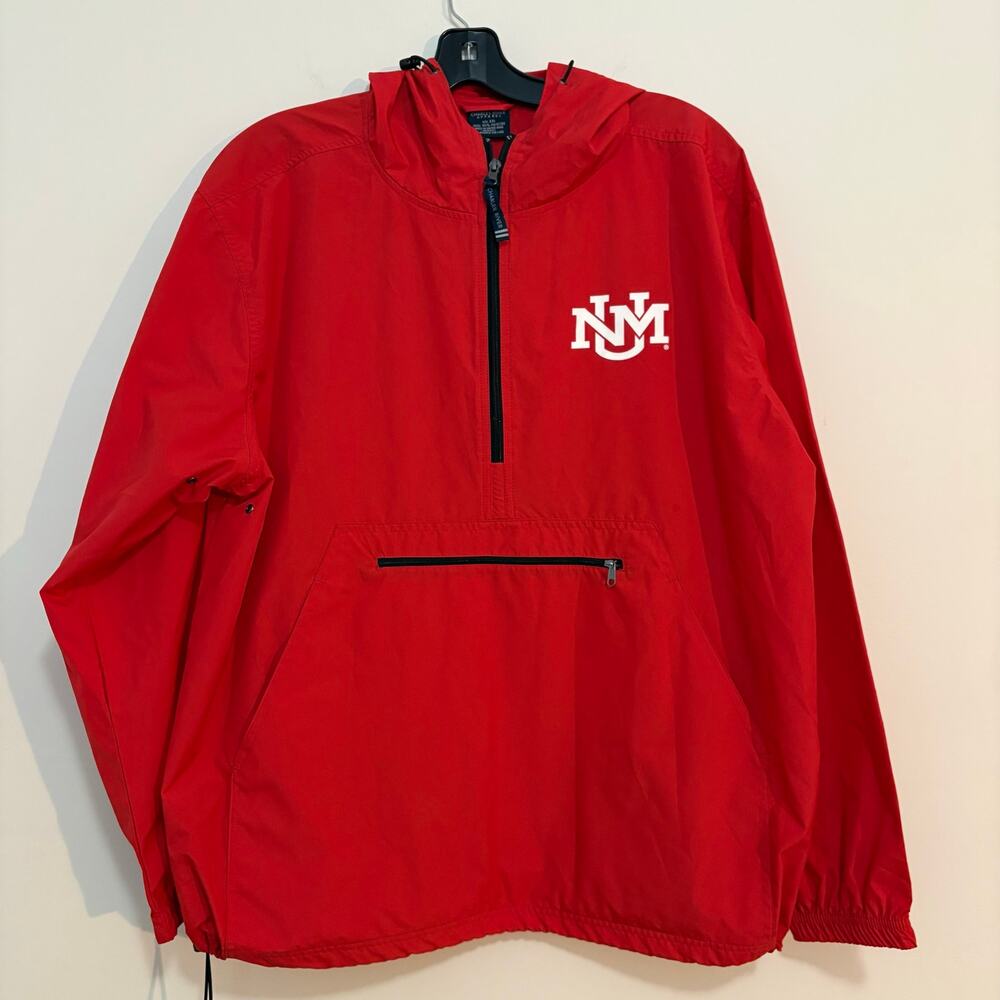 UNM Lobos Charles River Apparel Red Pullover Windbreaker Jacket